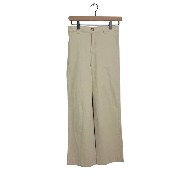 Princess Polly Cream Wide Leg Pants Size 4 Corpcore Academia Minimalist Neutral - Picture 1 of 6